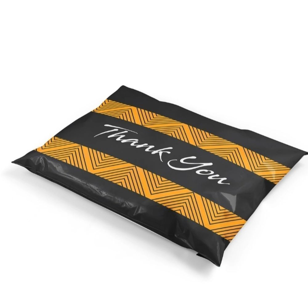 7/$15 Black Thank You Polymailers 10ct 10x13 Poly Mailer Bags Self Seal - Picture 2 of 3